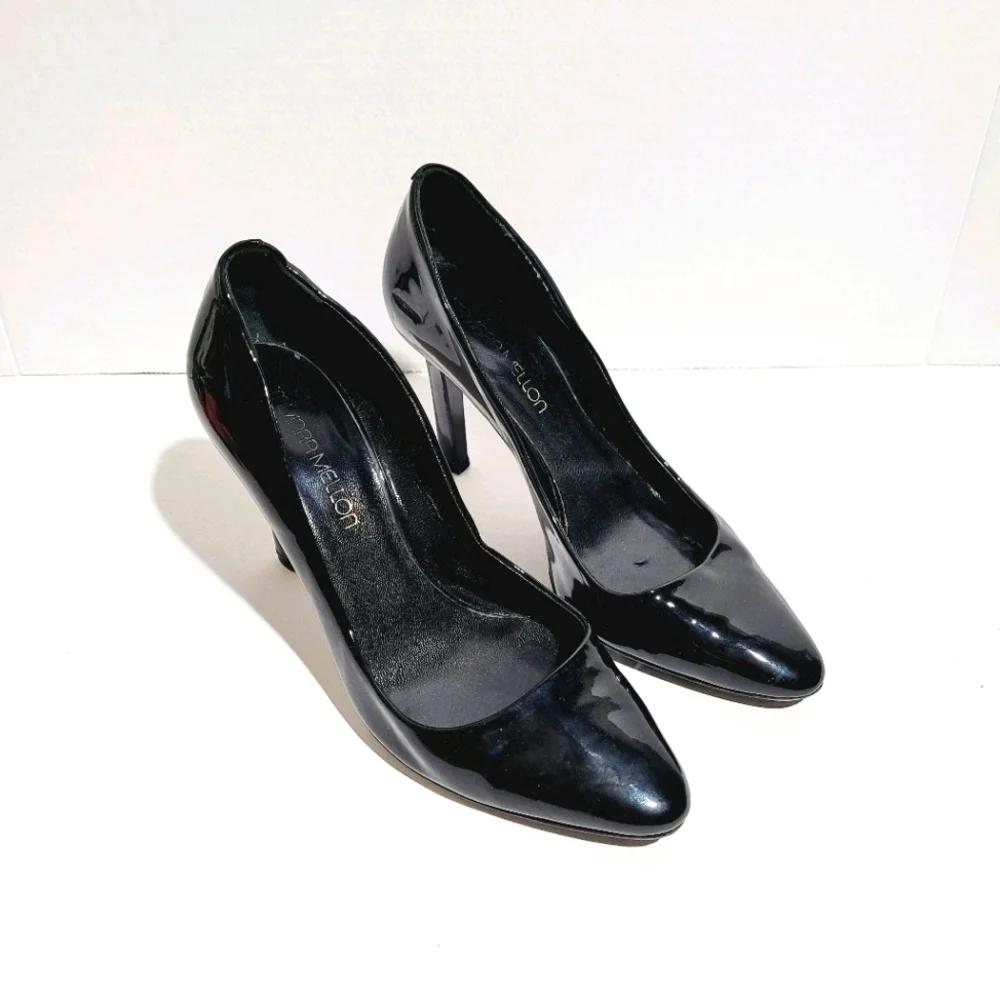 TAMARA MELLON Black Patent Leather Pumps Heels 7.5